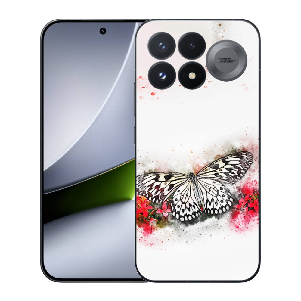 Gélový kryt mmCase na Xiaomi Poco F9 Pro 5G - čiernobiely motýľ
