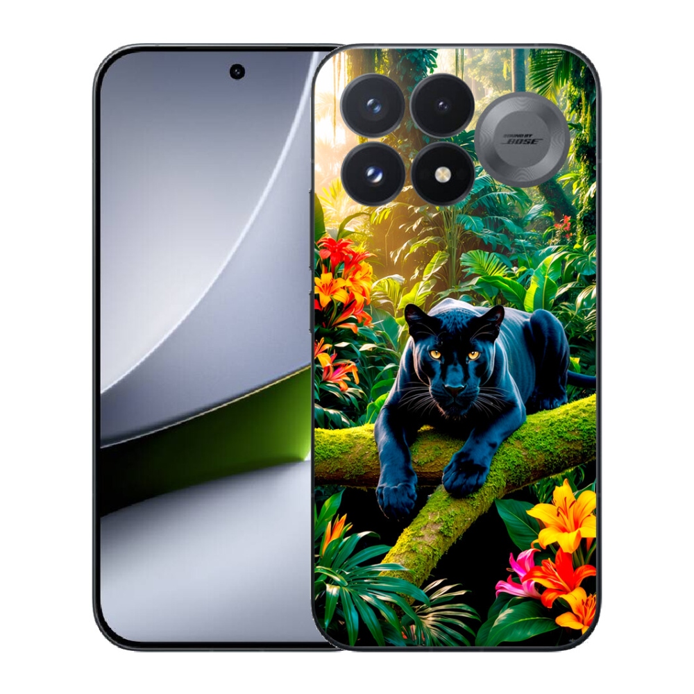 Gélový kryt mmCase na Xiaomi Poco F9 Pro 5G - čierny panter v džungli