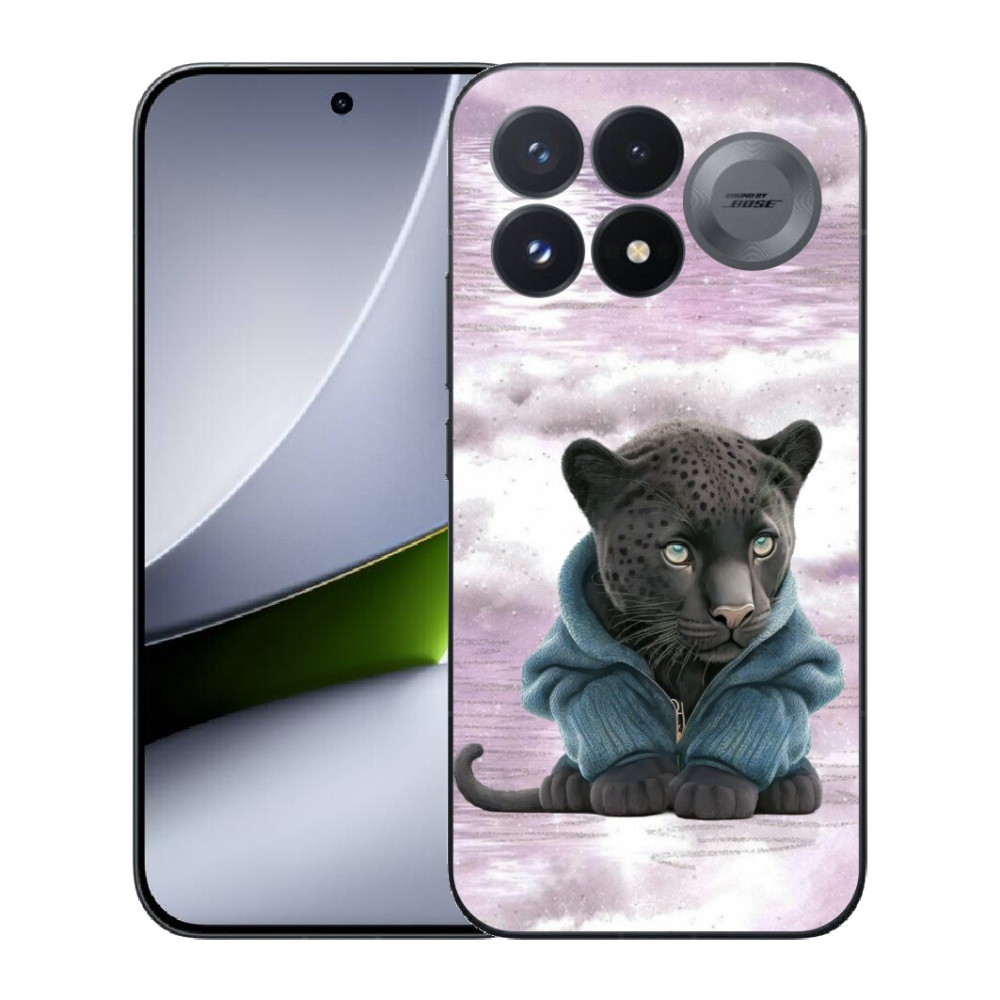 Gélový kryt mmCase na Xiaomi Poco F9 Pro 5G - čierny panter vo svetri