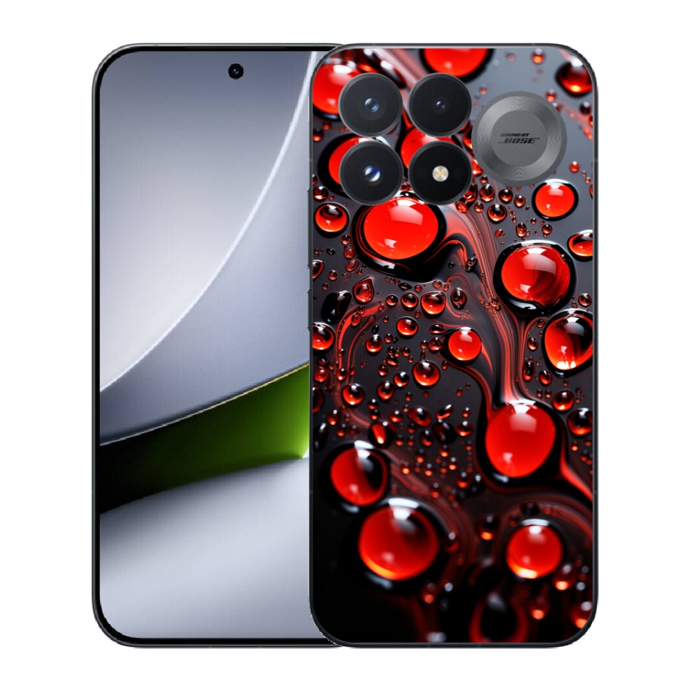 Gélový kryt mmCase na Xiaomi Poco F9 Pro 5G - červené kvapky 2