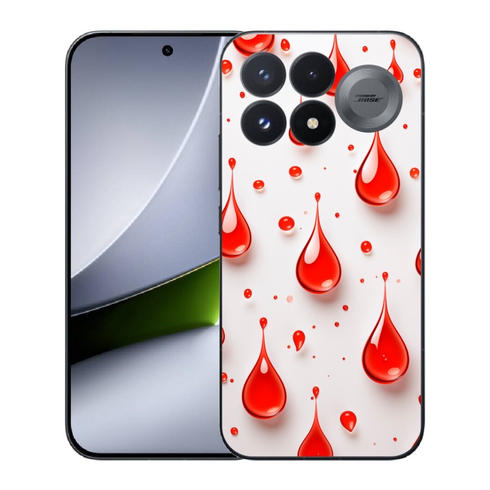 Gélový kryt mmCase na Xiaomi Poco F9 Pro 5G - červené kvapky