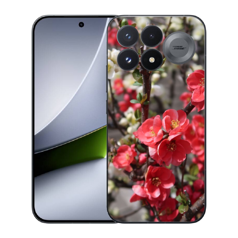 Gélový kryt mmCase na Xiaomi Poco F9 Pro 5G - červené kvety