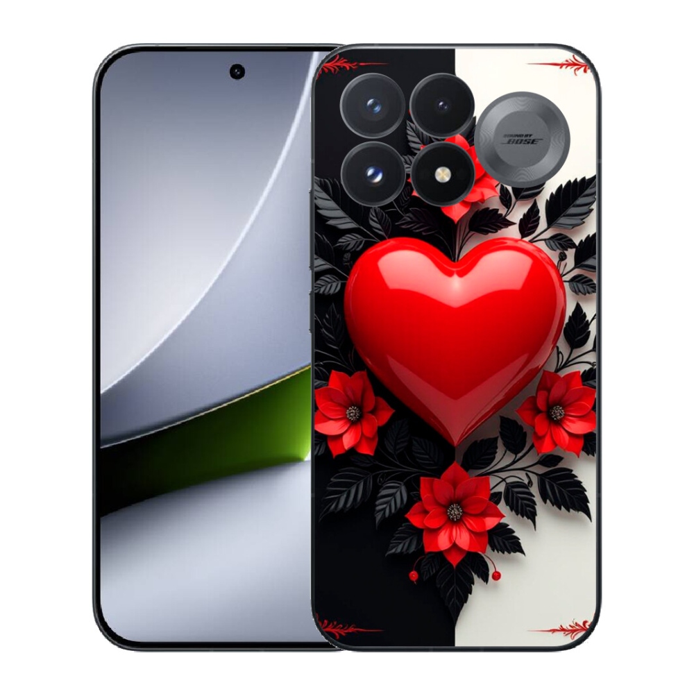 Gélový kryt mmCase na Xiaomi Poco F9 Pro 5G - červené srdce