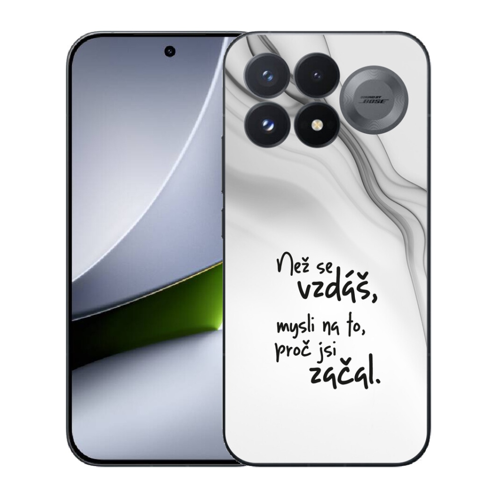 Gélový kryt mmCase na Xiaomi Poco F9 Pro 5G - citát 2 biele pozadie