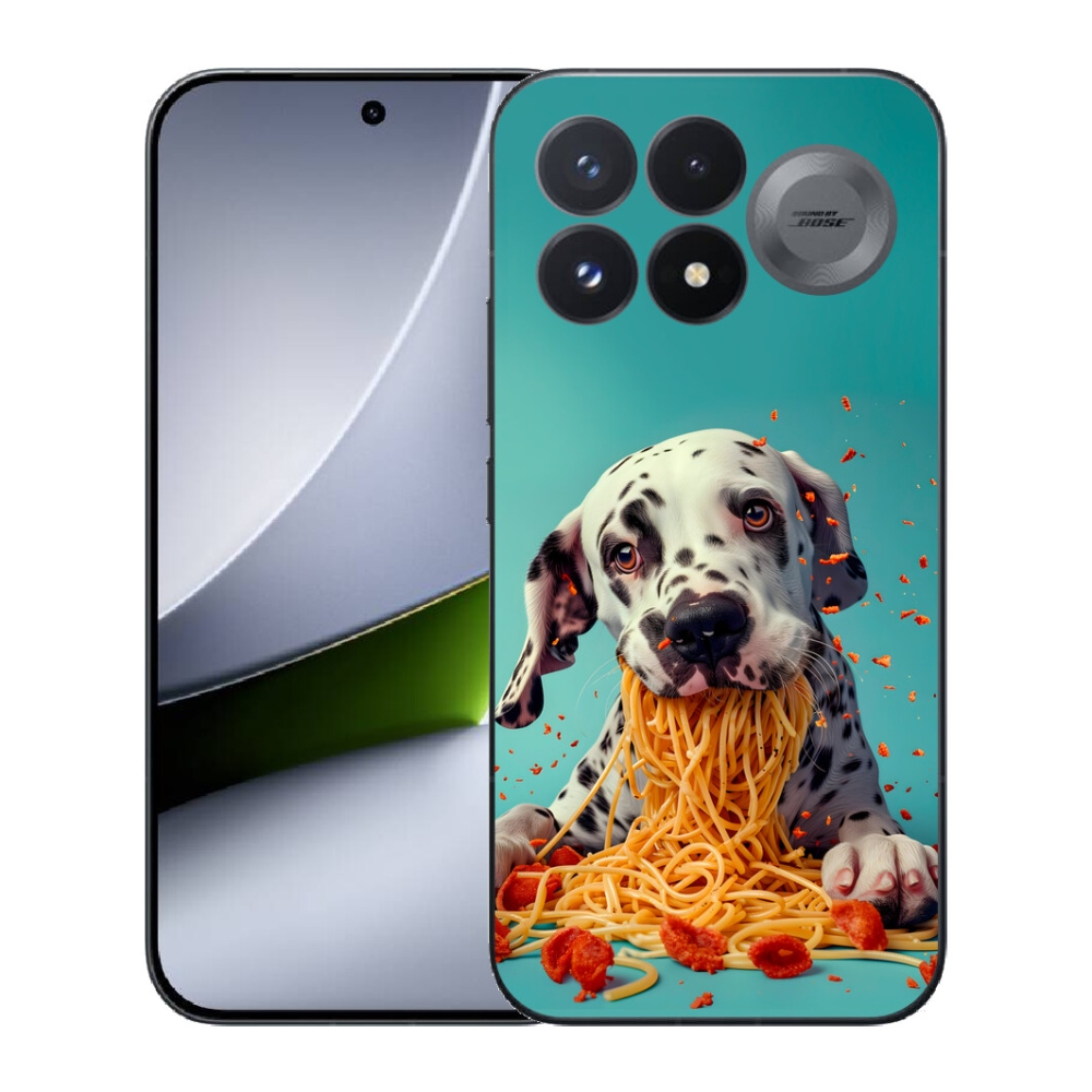 Gélový kryt mmCase na Xiaomi Poco F9 Pro 5G - dalmatín a špagety