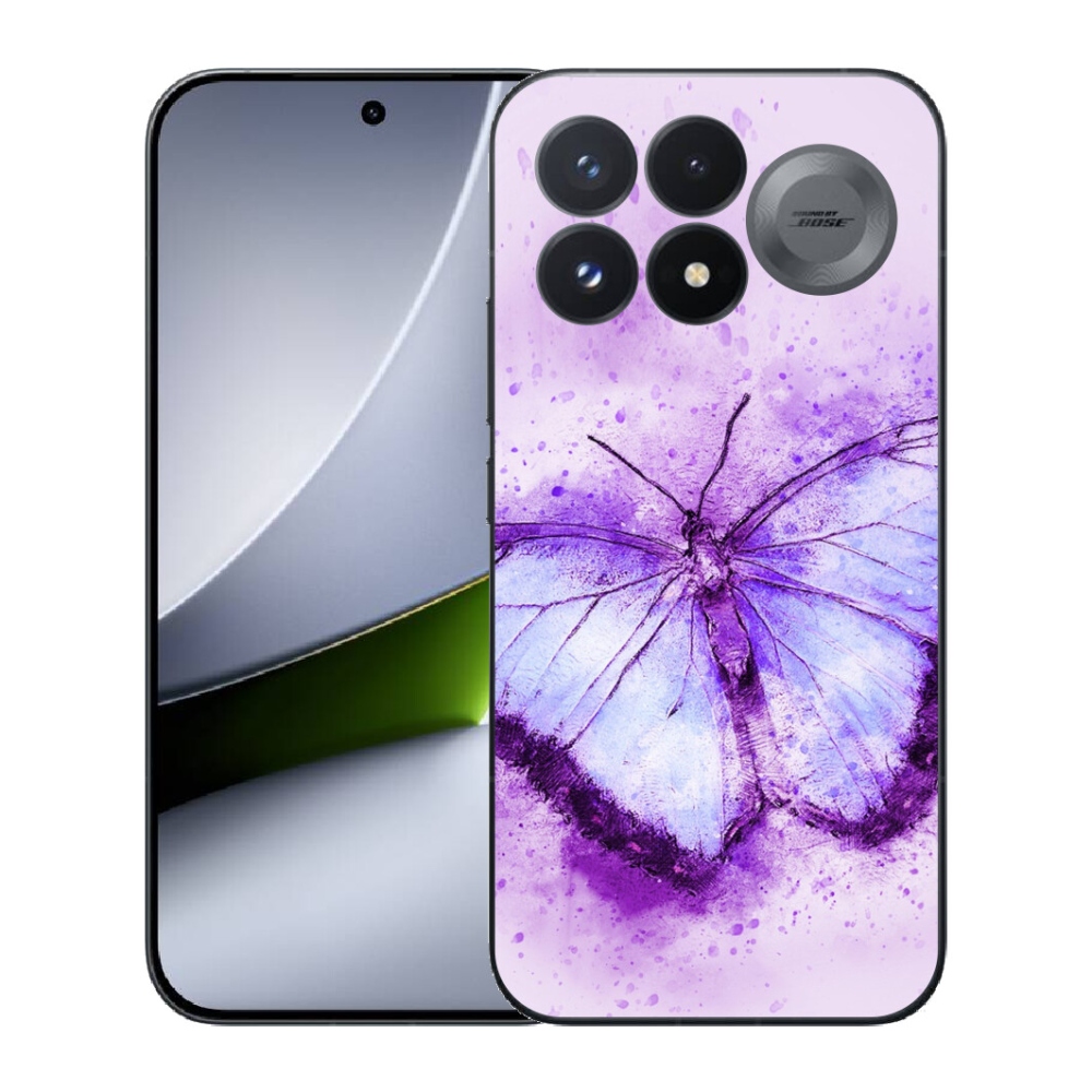 Gélový kryt mmCase na Xiaomi Poco F9 Pro 5G - fialový motýľ