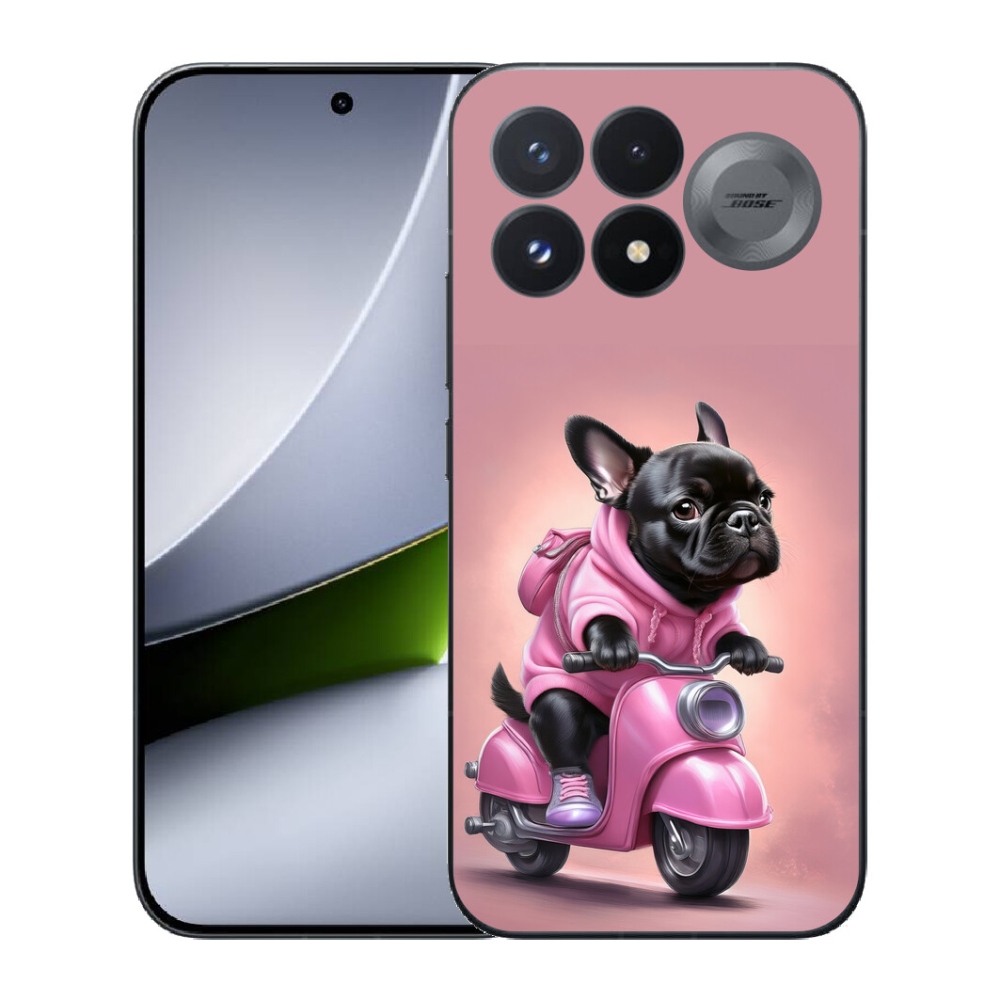 Gélový kryt mmCase na Xiaomi Poco F9 Pro 5G - francúzsky buldoček na skútri
