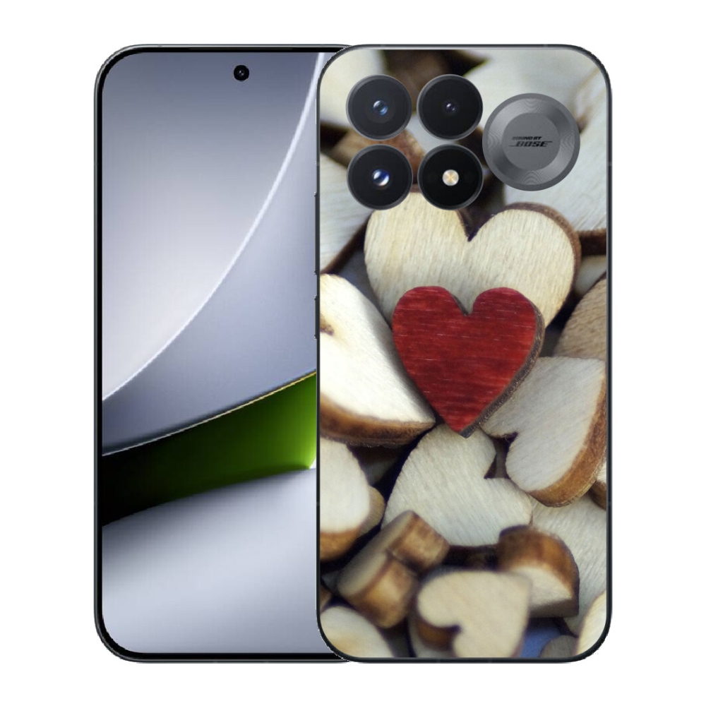 Gélový kryt mmCase na Xiaomi Poco F9 Pro 5G - gravírované červené srdce