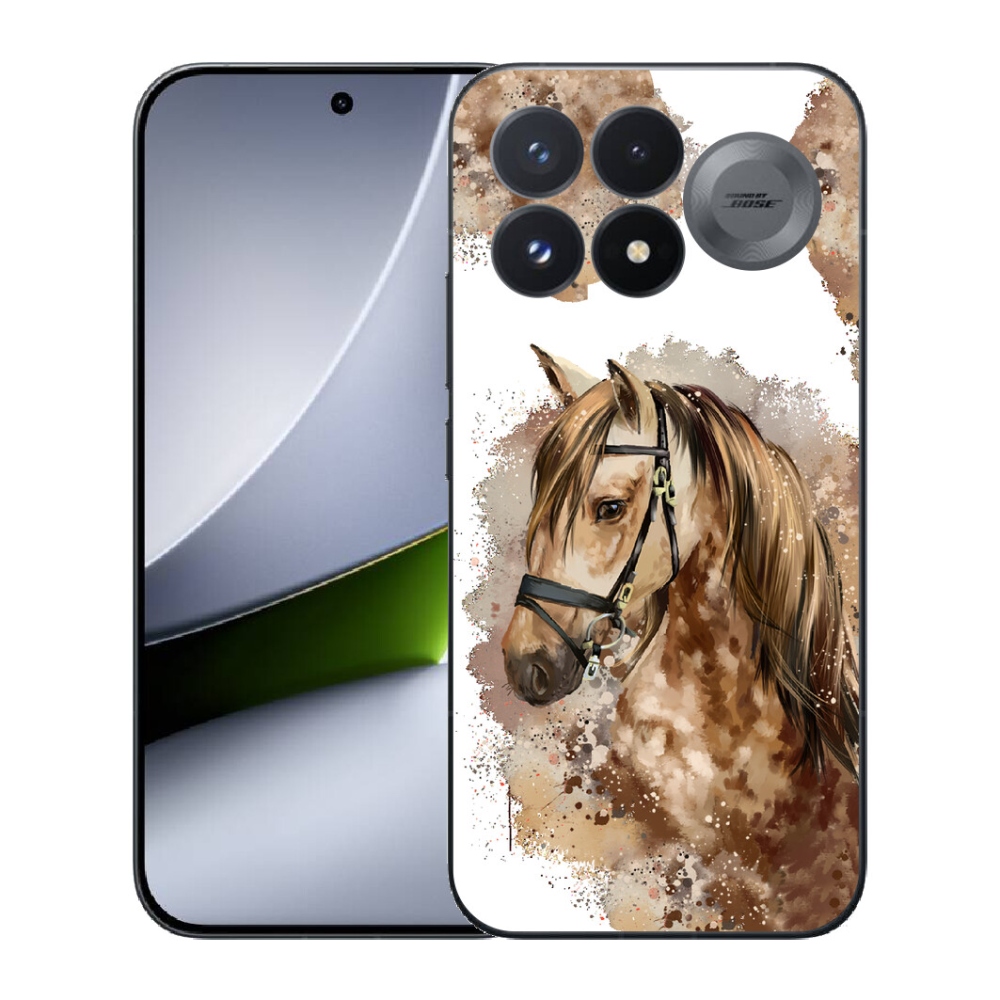 Gélový kryt mmCase na Xiaomi Poco F9 Pro 5G - hnedý kreslený kôň