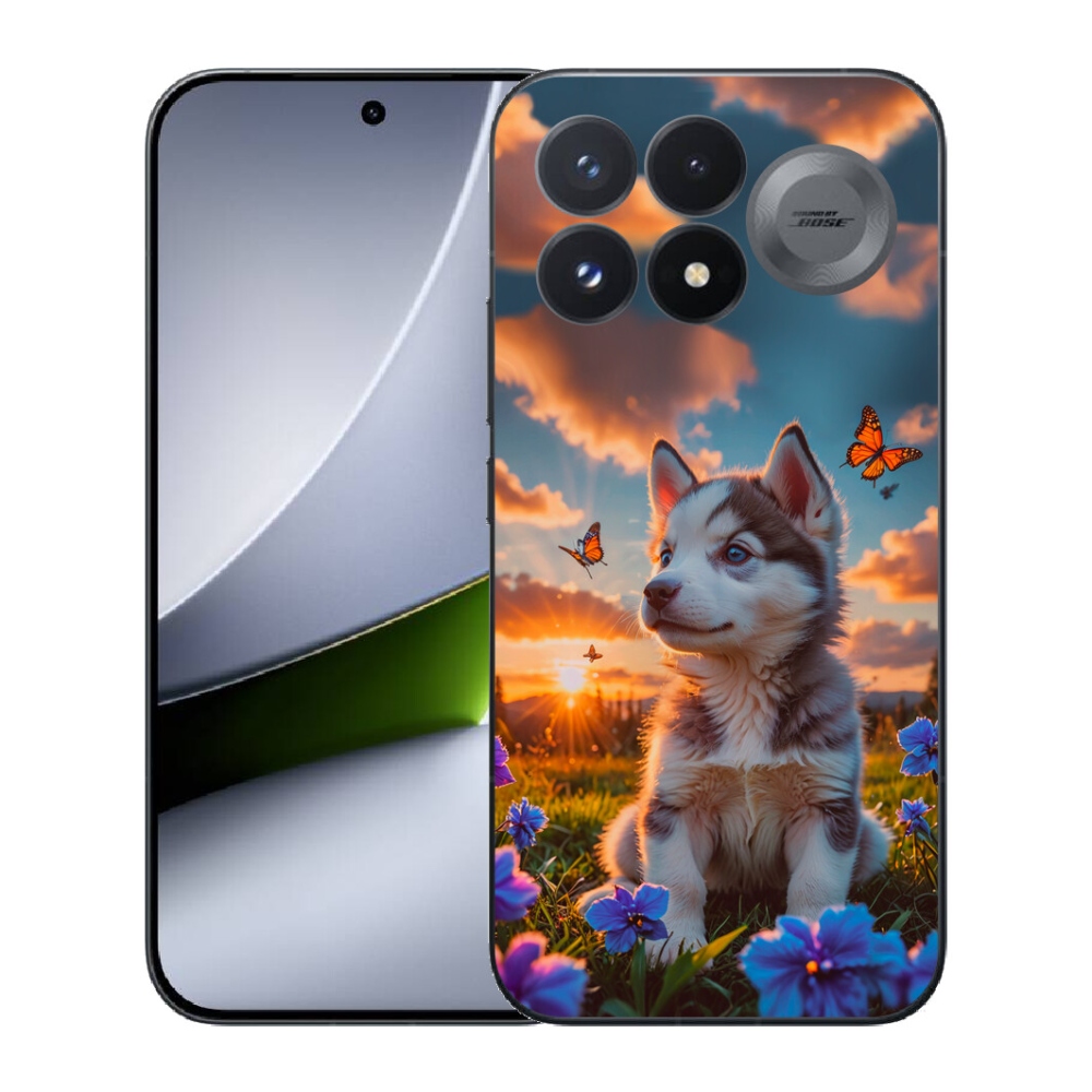 Gélový kryt mmCase na Xiaomi Poco F9 Pro 5G - husky pri západe slnka
