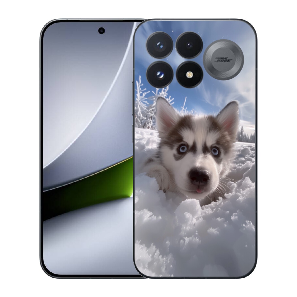 Gélový kryt mmCase na Xiaomi Poco F9 Pro 5G - husky v snehu