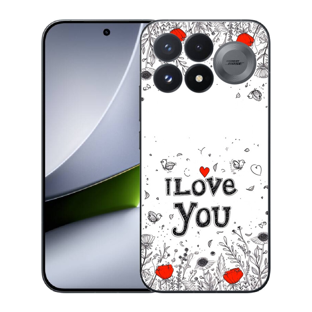 Gélový kryt mmCase na Xiaomi Poco F9 Pro 5G - I love you biele pozadie