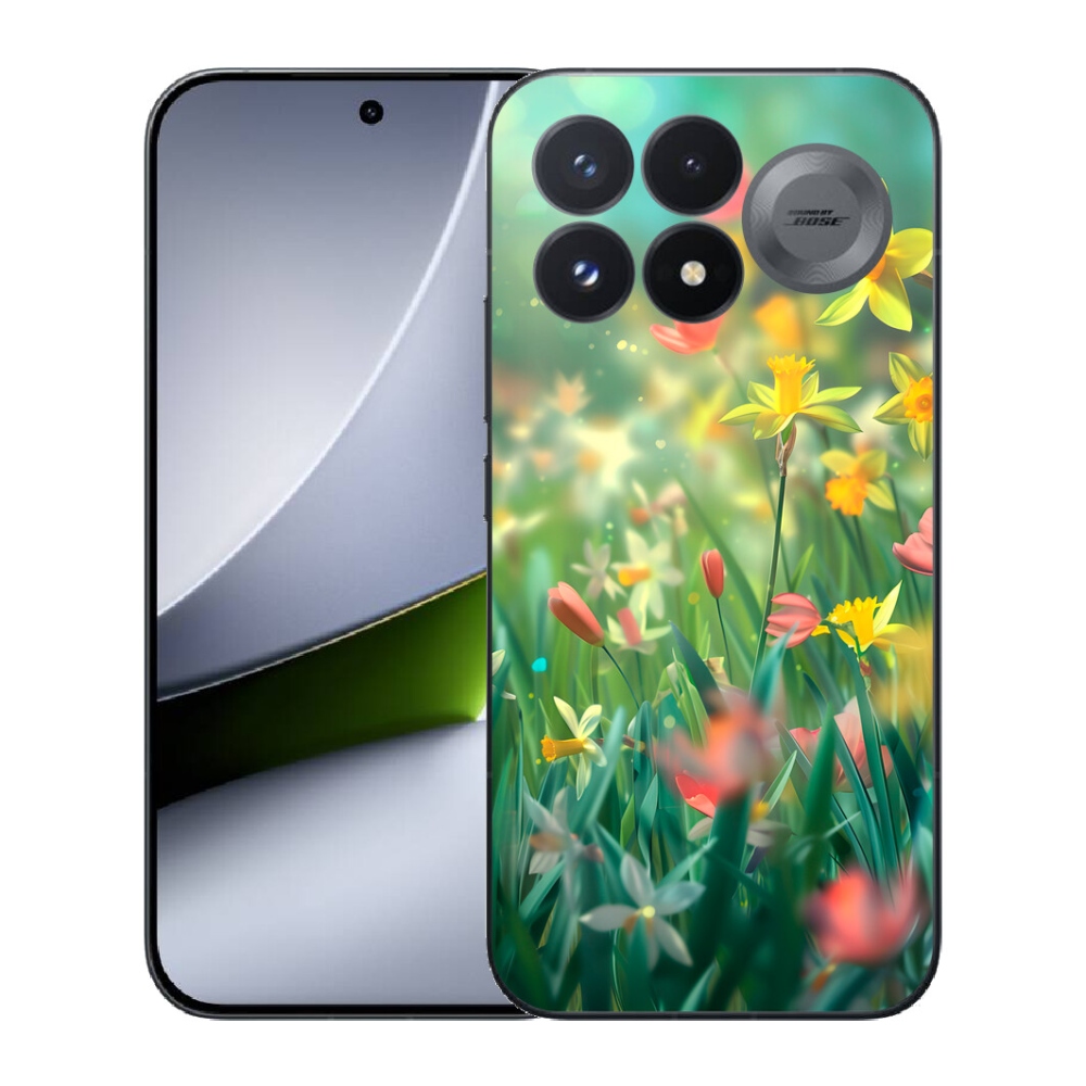 Gélový kryt mmCase na Xiaomi Poco F9 Pro 5G - jarné kvety