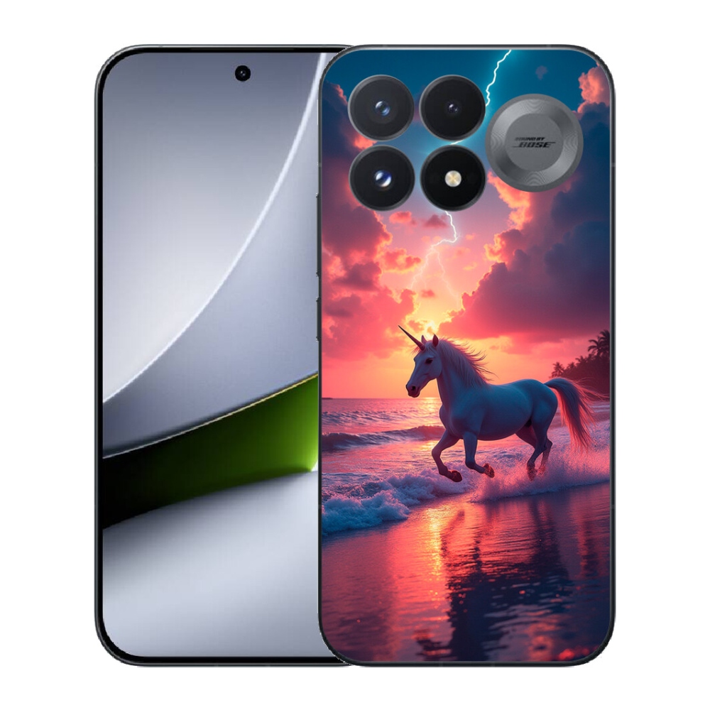Gélový kryt mmCase na Xiaomi Poco F9 Pro 5G - jednorožec na pláži