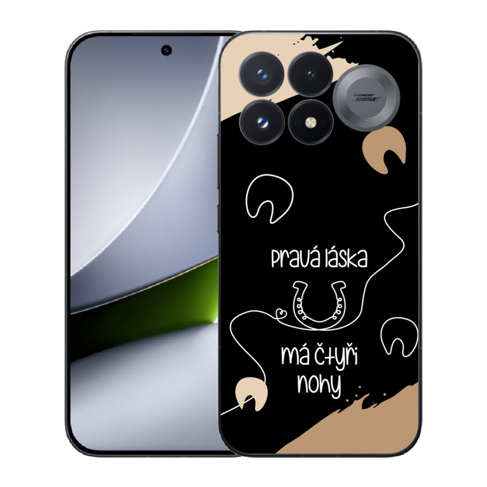 Gélový kryt mmCase na Xiaomi Poco F9 Pro 5G - konský motív čierne pozadie