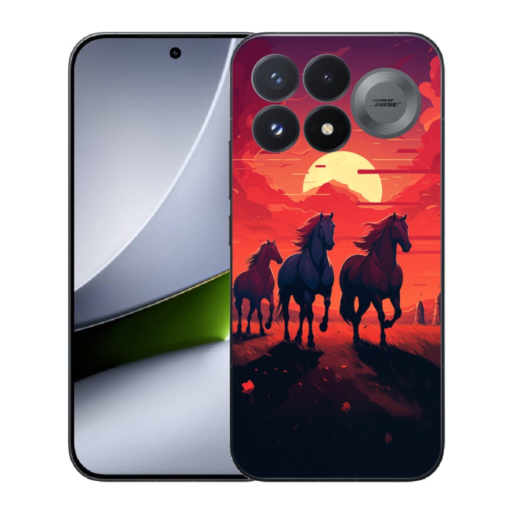 Gélový kryt mmCase na Xiaomi Poco F9 Pro 5G - kone a západ slnka