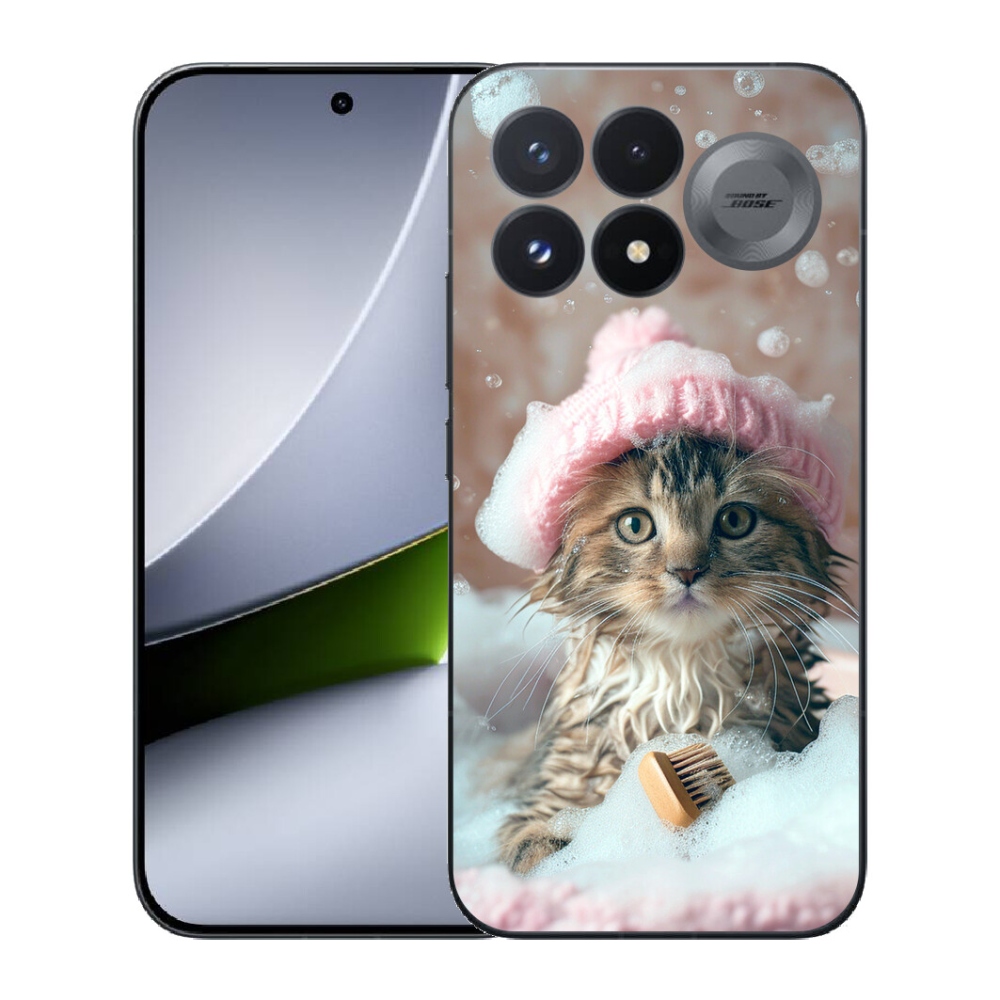 Gélový kryt mmCase na Xiaomi Poco F9 Pro 5G - mačiatko a kúpeľ