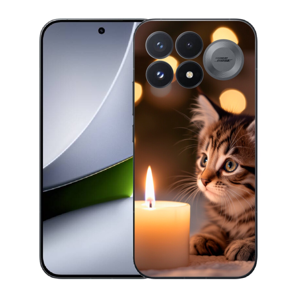 Gélový kryt mmCase na Xiaomi Poco F9 Pro 5G - mačiatko a sviečka