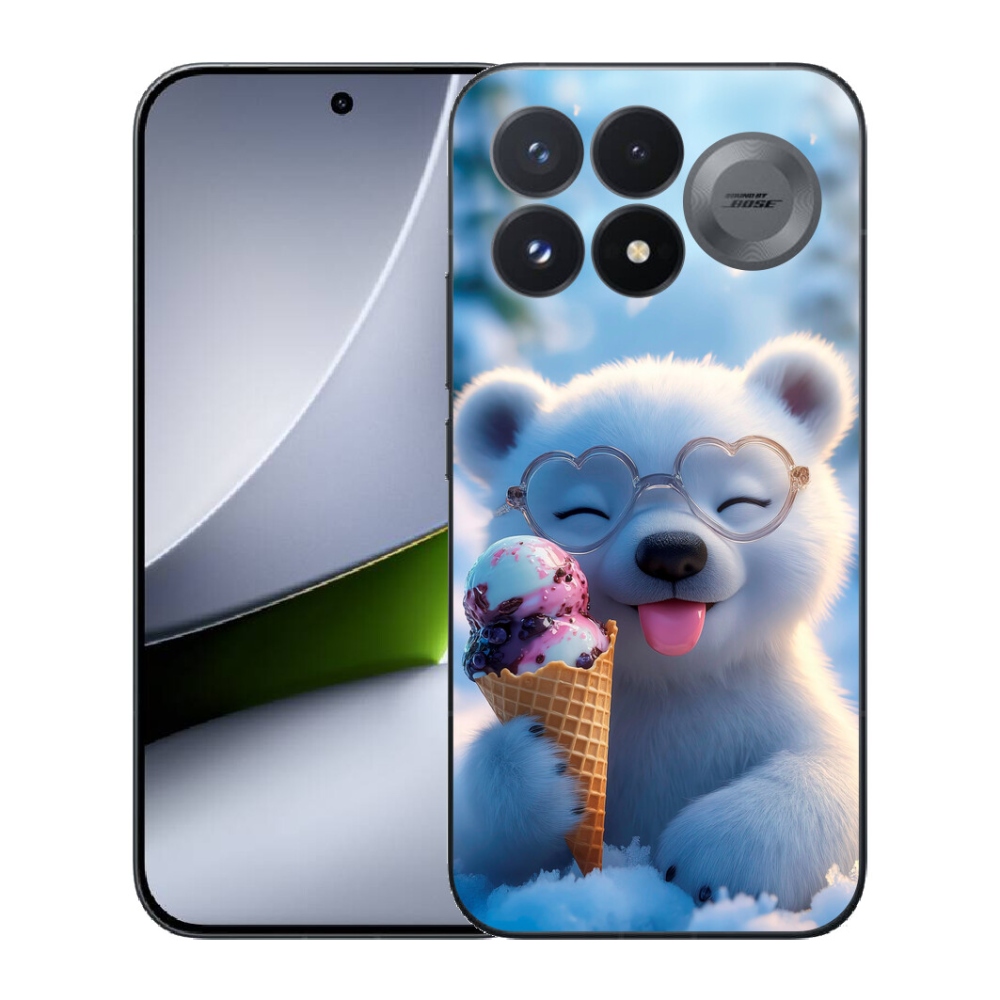 Gélový kryt mmCase na Xiaomi Poco F9 Pro 5G - medvedík so zmrzlinou