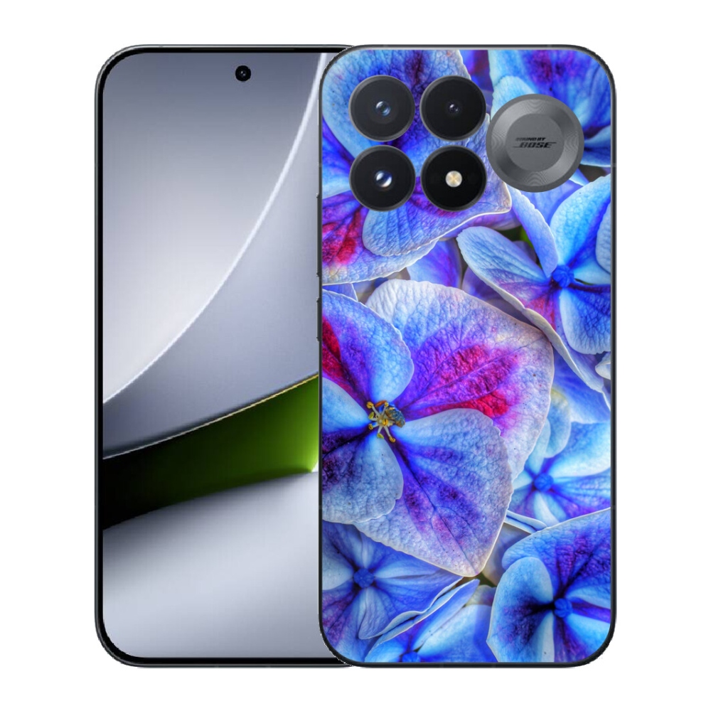 Gélový kryt mmCase na Xiaomi Poco F9 Pro 5G - modré kvety 1