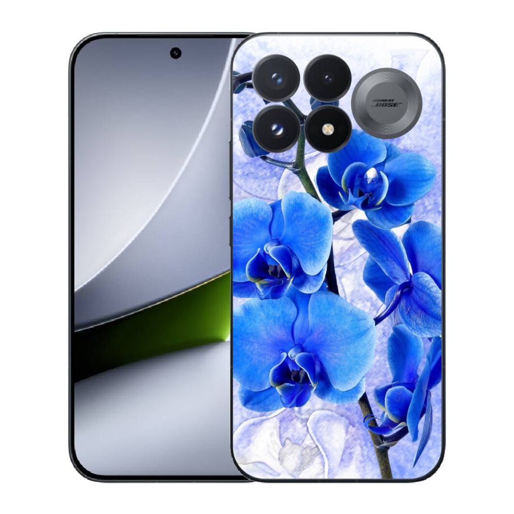 Gélový kryt mmCase na Xiaomi Poco F9 Pro 5G - modré kvety