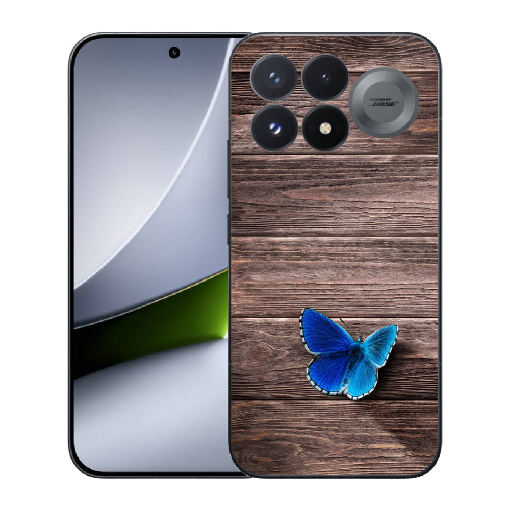 Gélový kryt mmCase na Xiaomi Poco F9 Pro 5G - modrý motýľ 1