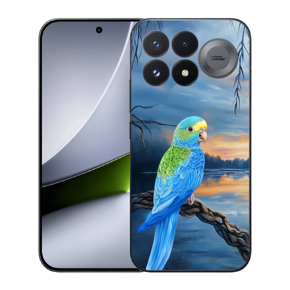 Gélový kryt mmCase na Xiaomi Poco F9 Pro 5G - modrý papagáj