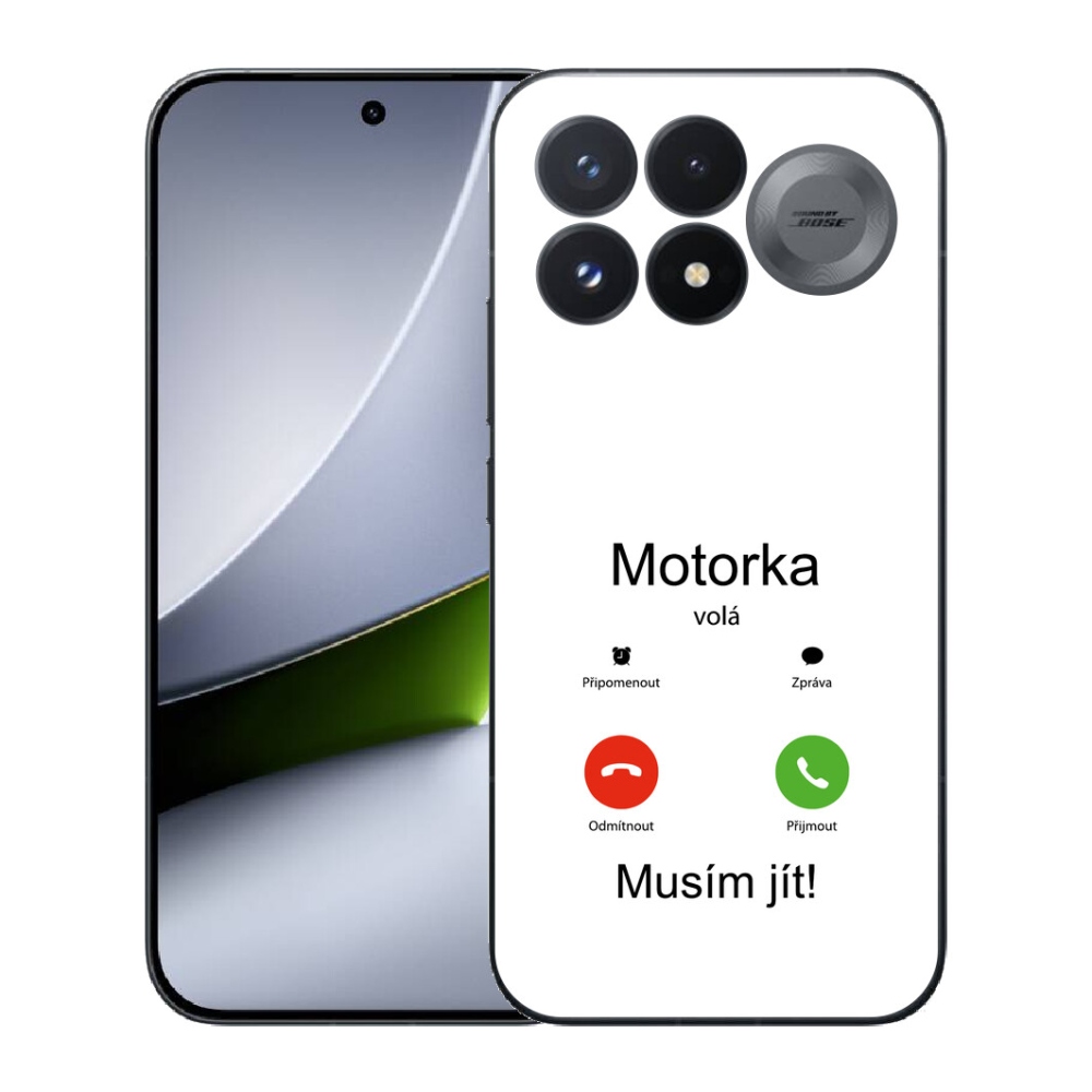 Gélový kryt mmCase na Xiaomi Poco F9 Pro 5G - motorka volá biele pozadie