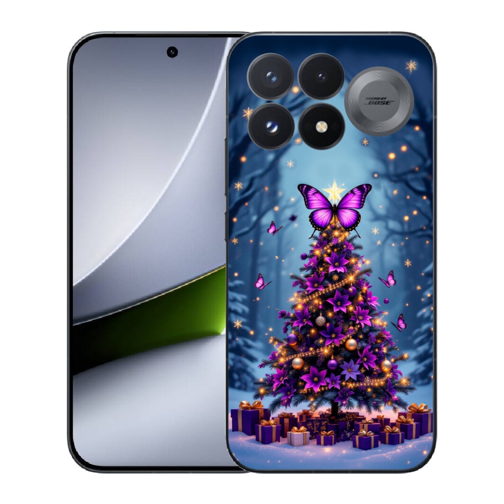 Gélový kryt mmCase na Xiaomi Poco F9 Pro 5G - motýlí vianočný stromček