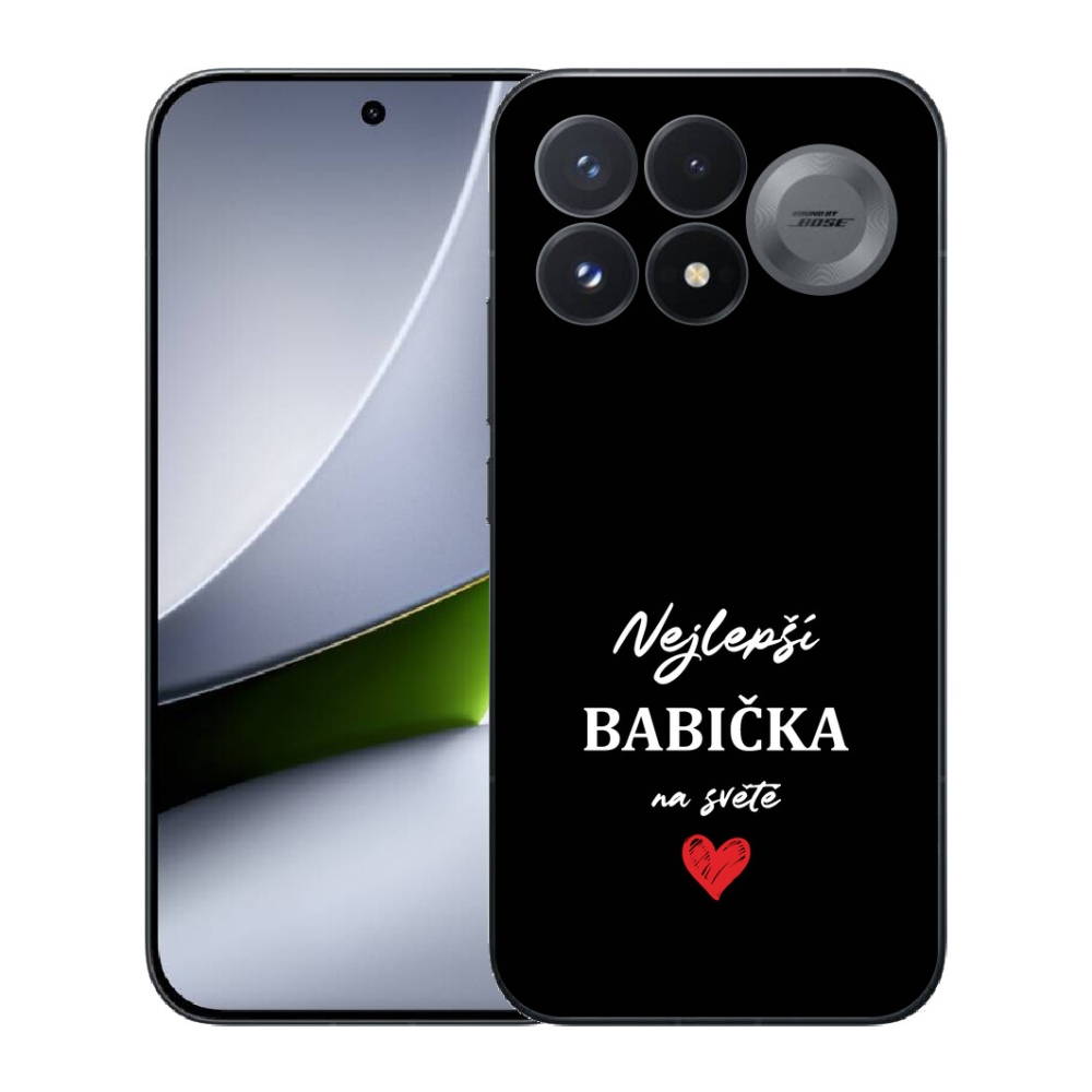 Gélový kryt mmCase na Xiaomi Poco F9 Pro 5G - najlepšia babička 1 čierne pozadie