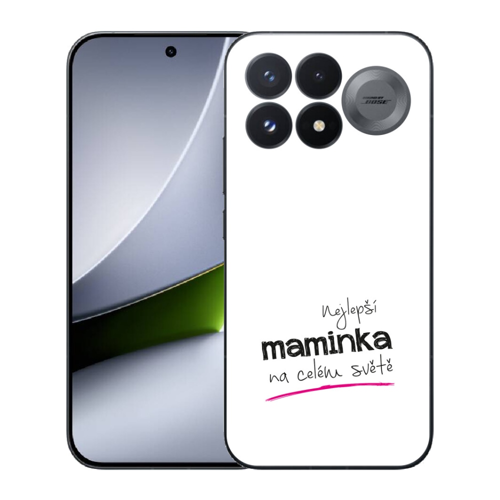 Gélový kryt mmCase na Xiaomi Poco F9 Pro 5G - najlepšia mamička 4 biele pozadie