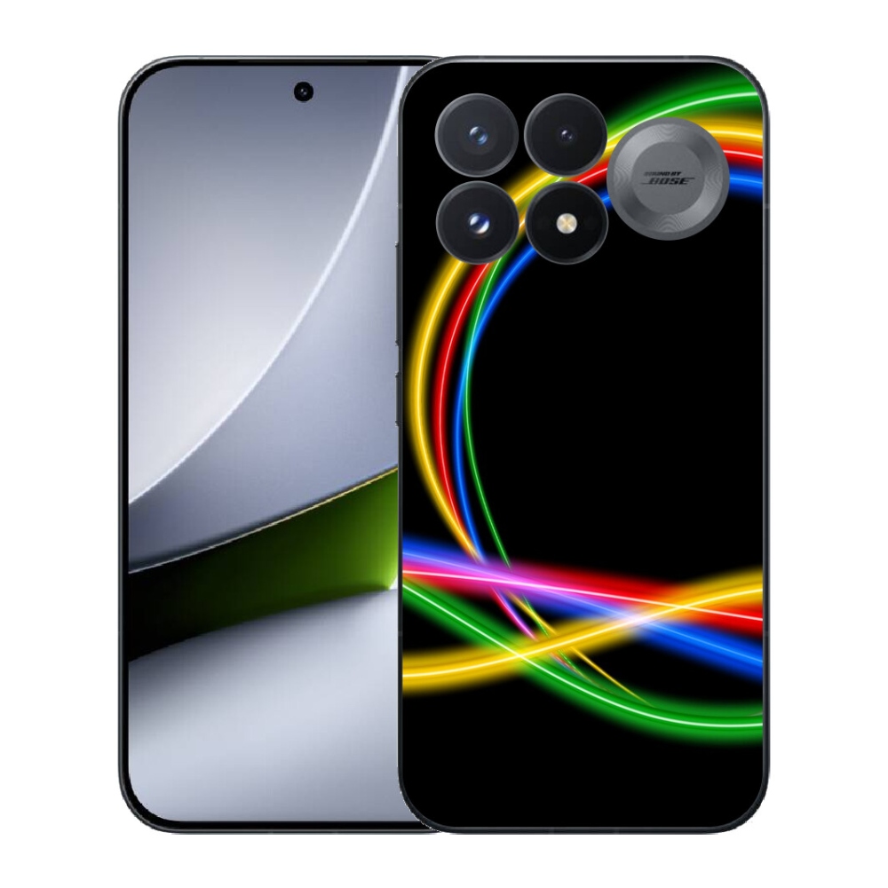 Gélový kryt mmCase na Xiaomi Poco F9 Pro 5G - neónové kruhy