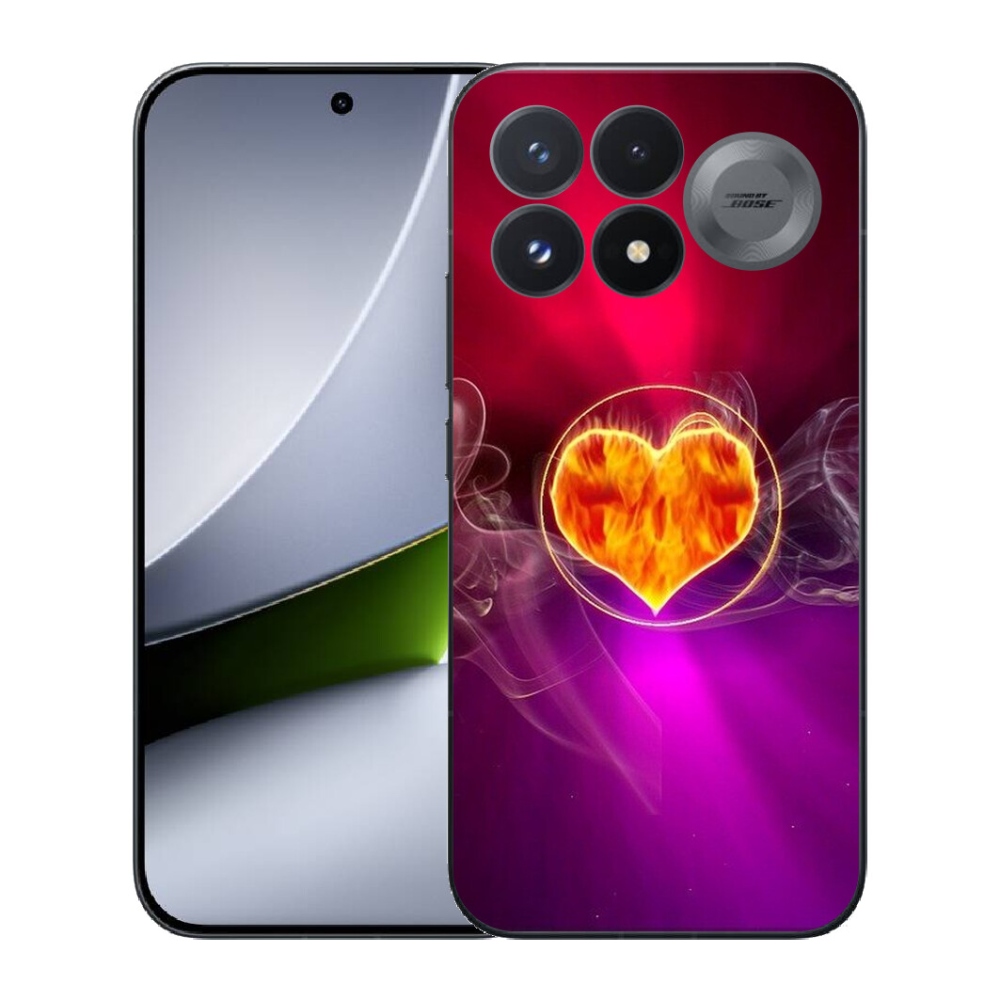 Gélový kryt mmCase na Xiaomi Poco F9 Pro 5G - ohnivé srdce