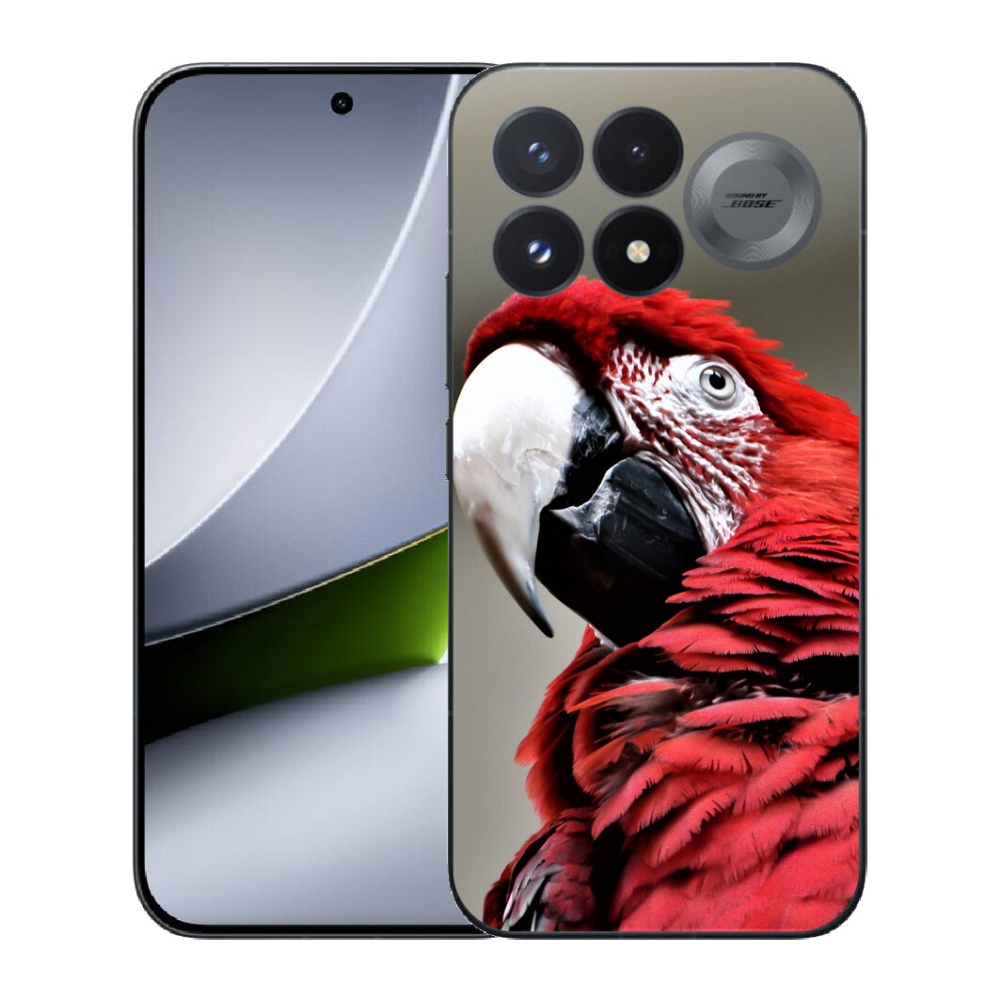 Gélový kryt mmCase na Xiaomi Poco F9 Pro 5G - papagáj ara červený