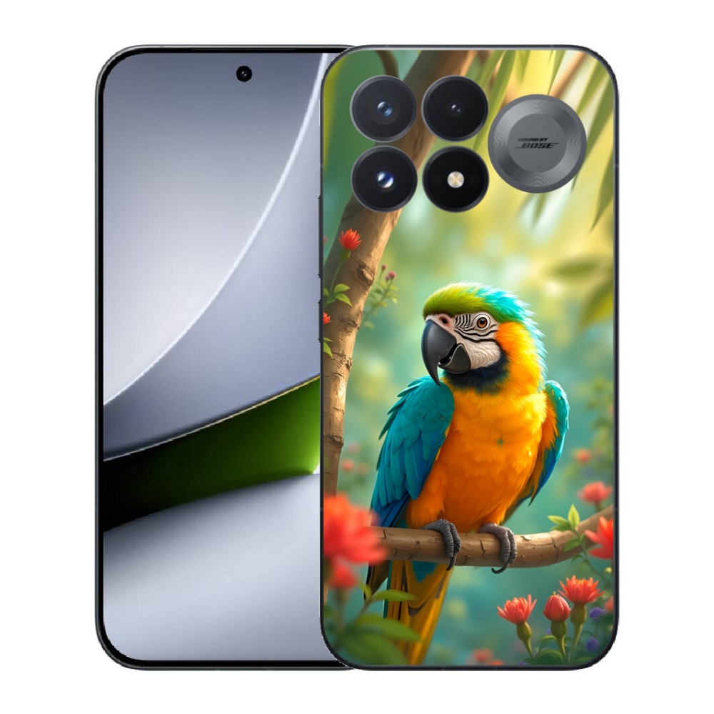 Gélový kryt mmCase na Xiaomi Poco F9 Pro 5G - papagáj ara modrožltá