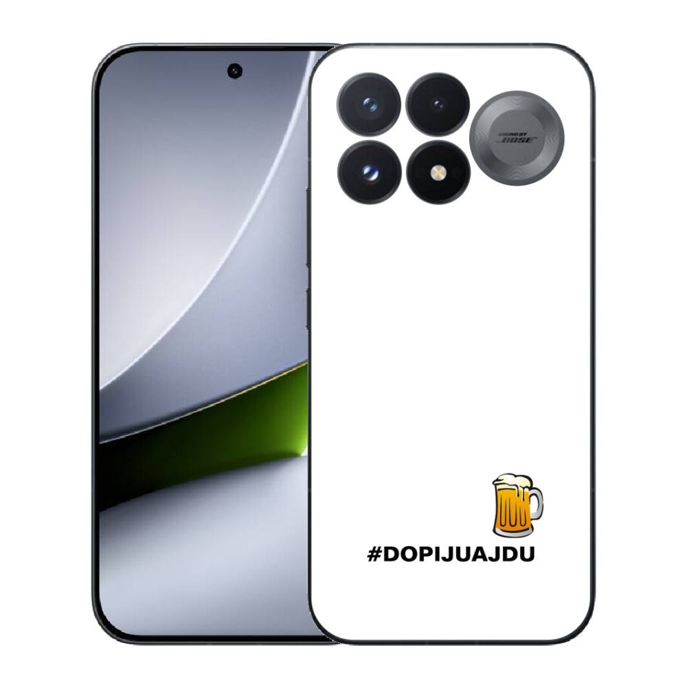 Gélový kryt mmCase na Xiaomi Poco F9 Pro 5G - pivný motív 1 biele pozadie