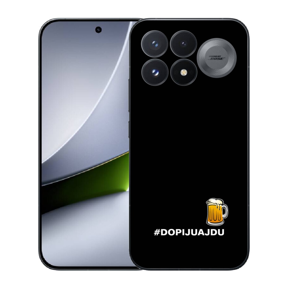 Gélový kryt mmCase na Xiaomi Poco F9 Pro 5G - pivný motív 1 čierne pozadie