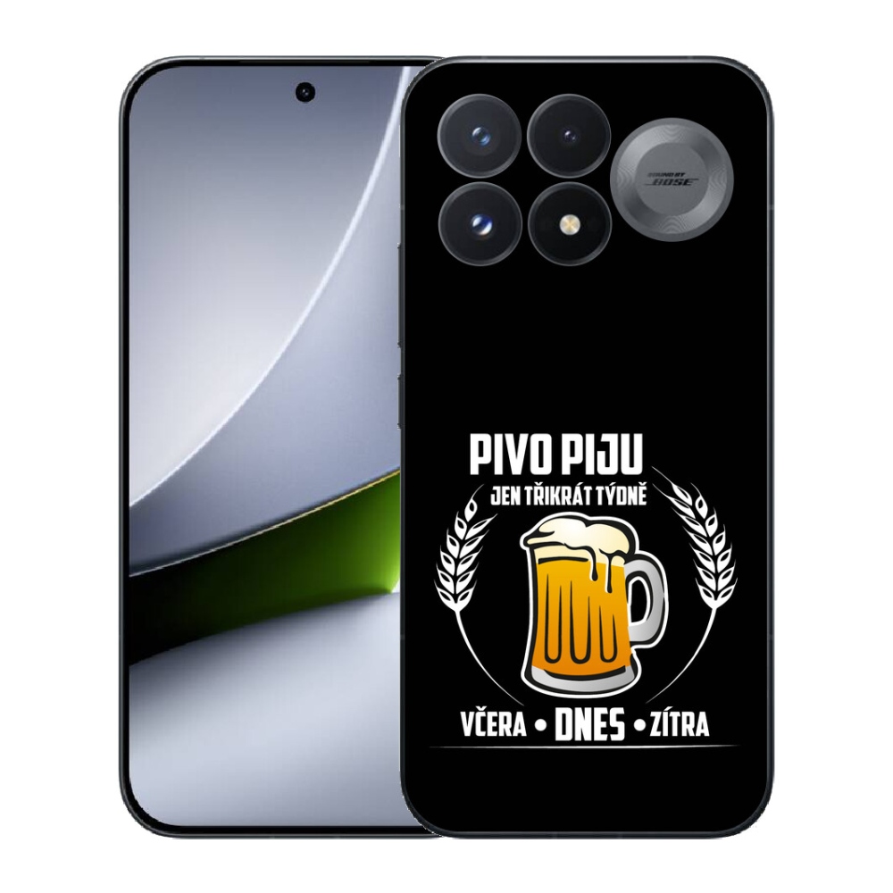 Gélový kryt mmCase na Xiaomi Poco F9 Pro 5G - pivný motív čierne pozadie