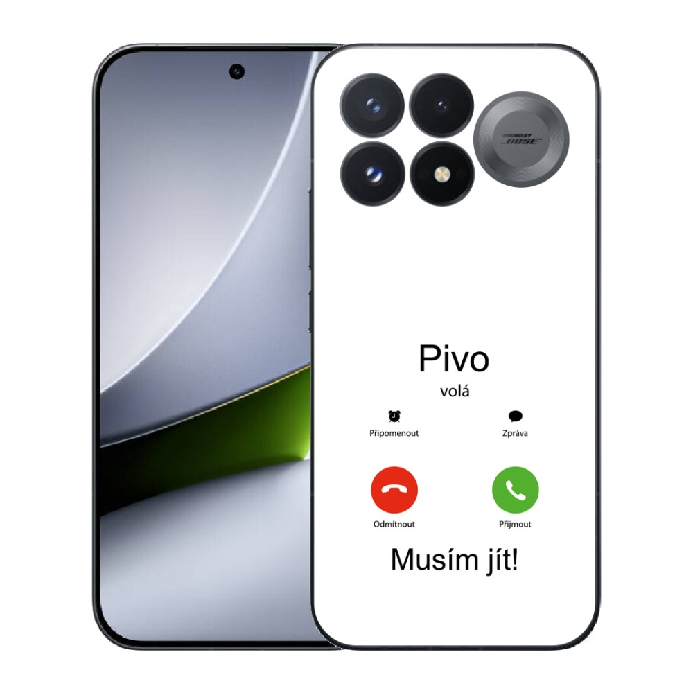 Gélový kryt mmCase na Xiaomi Poco F9 Pro 5G - pivo volá biele pozadie