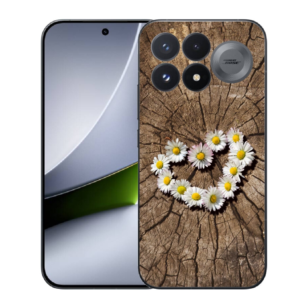 Gélový kryt mmCase na Xiaomi Poco F9 Pro 5G - srdce z margaréty
