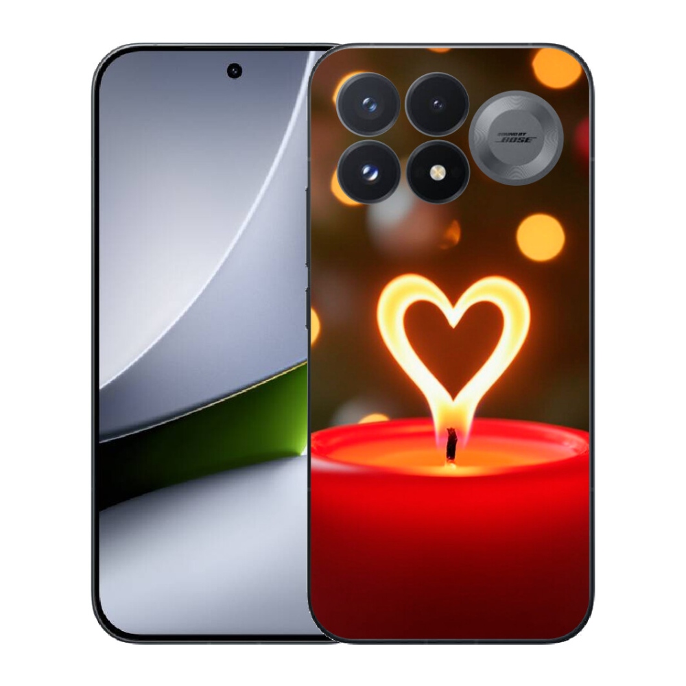 Gélový kryt mmCase na Xiaomi Poco F9 Pro 5G - srdce z plameňa