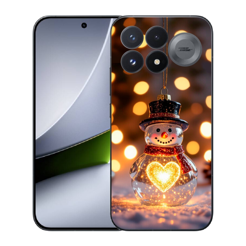 Gélový kryt mmCase na Xiaomi Poco F9 Pro 5G - svietiaci vianočný snehuliak