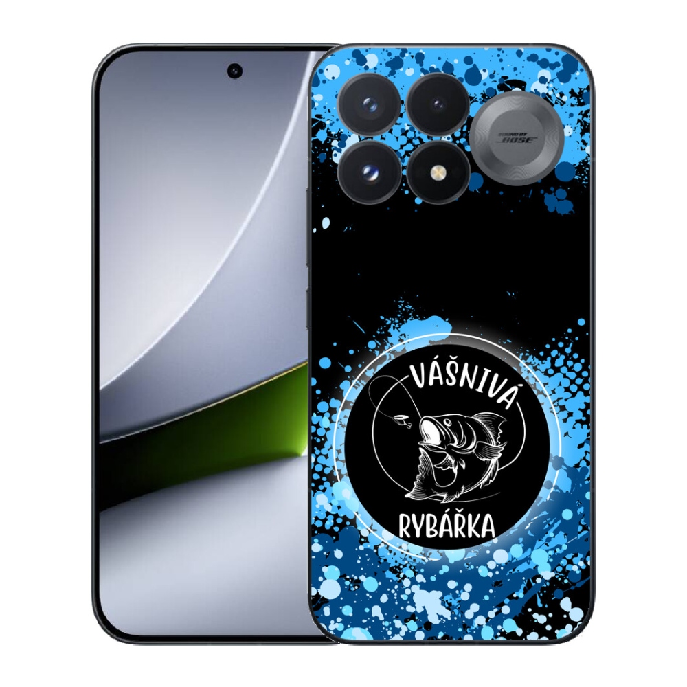 Gélový kryt mmCase na Xiaomi Poco F9 Pro 5G - vášnivá rybárka čierne pozadie