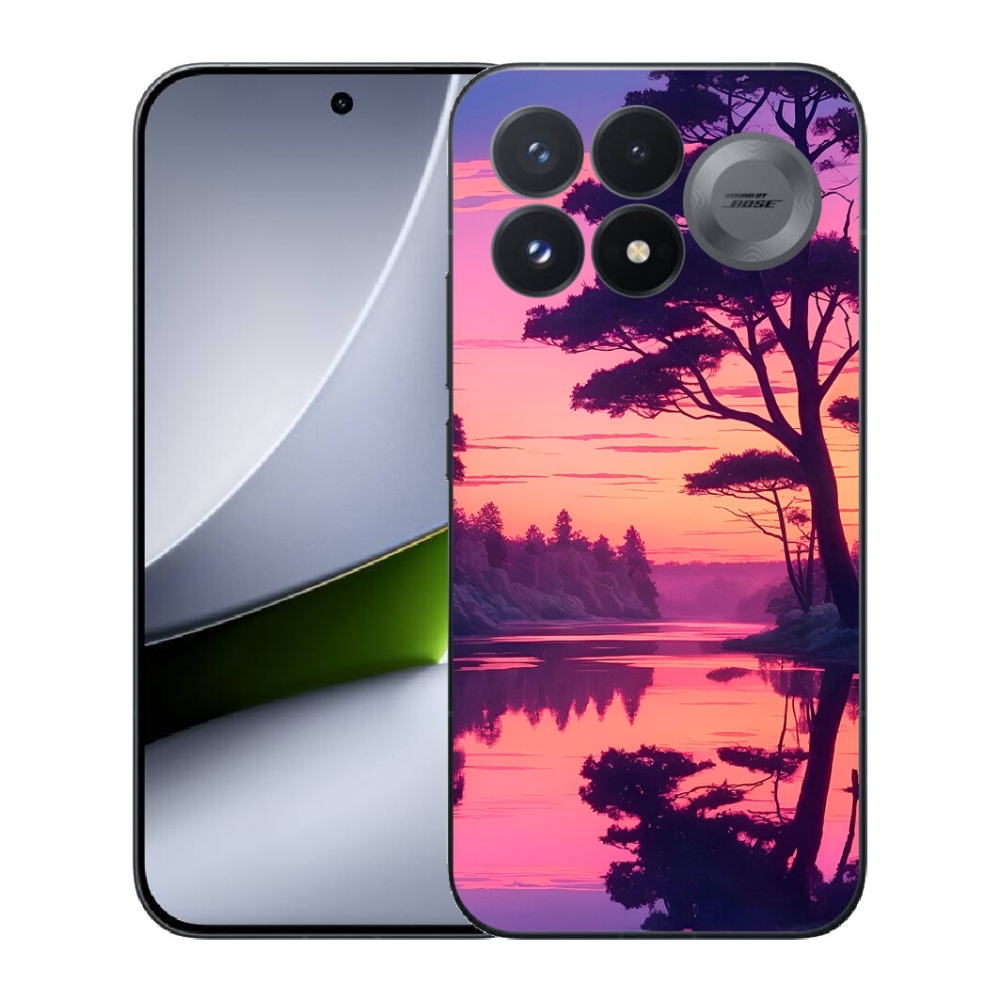 Gélový kryt mmCase na Xiaomi Poco F9 Pro 5G - západ slnka nad jazerom