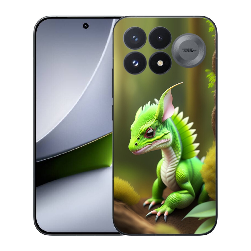 Gélový kryt mmCase na Xiaomi Poco F9 Pro 5G - zelený dráčik