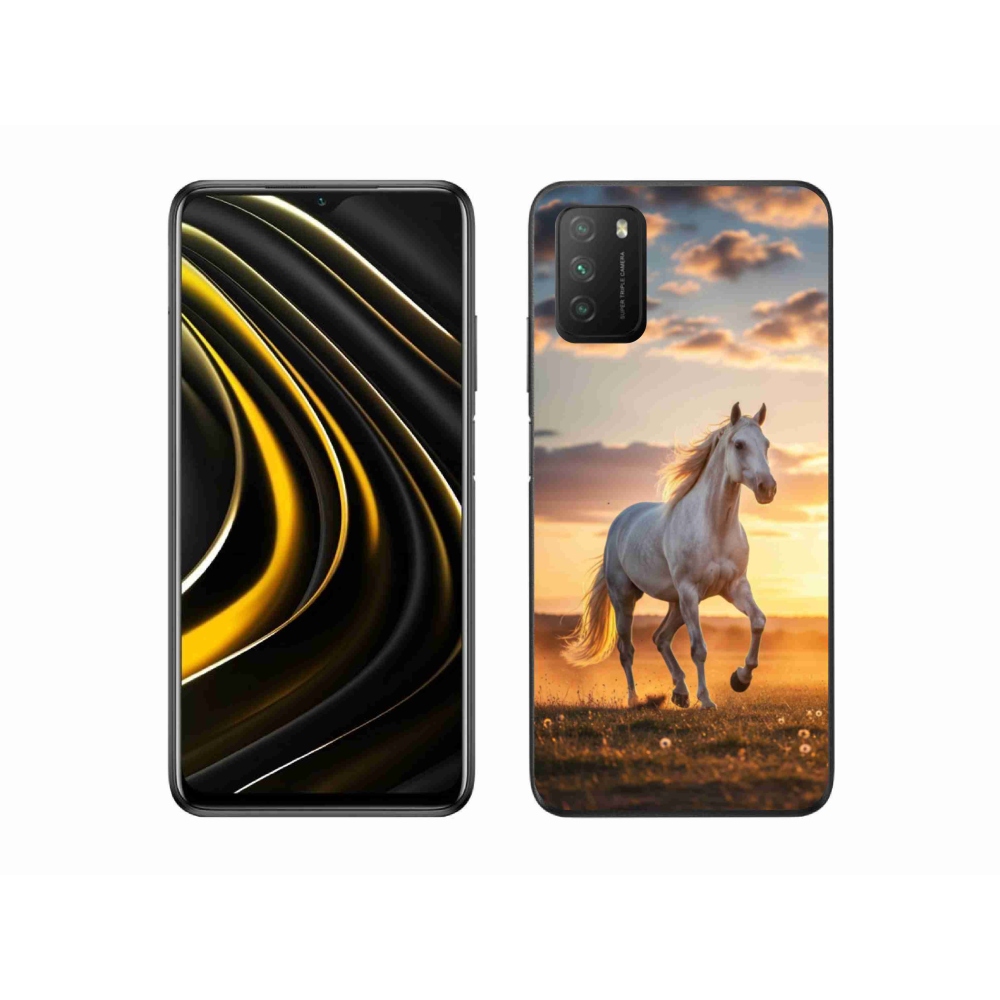Gélový kryt mmCase na Xiaomi Poco M3 - bežiaci biely kôň 2