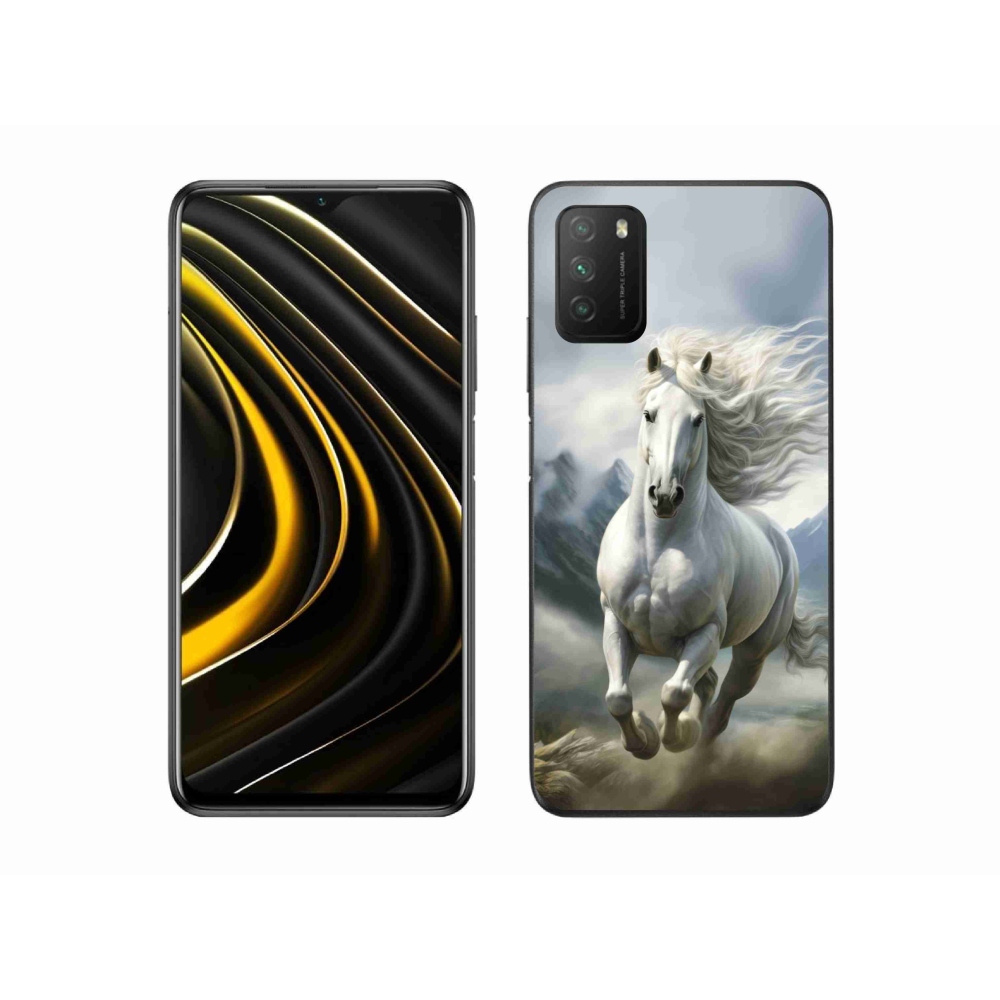 Gélový kryt mmCase na Xiaomi Poco M3 - bežiaci biely kôň 3