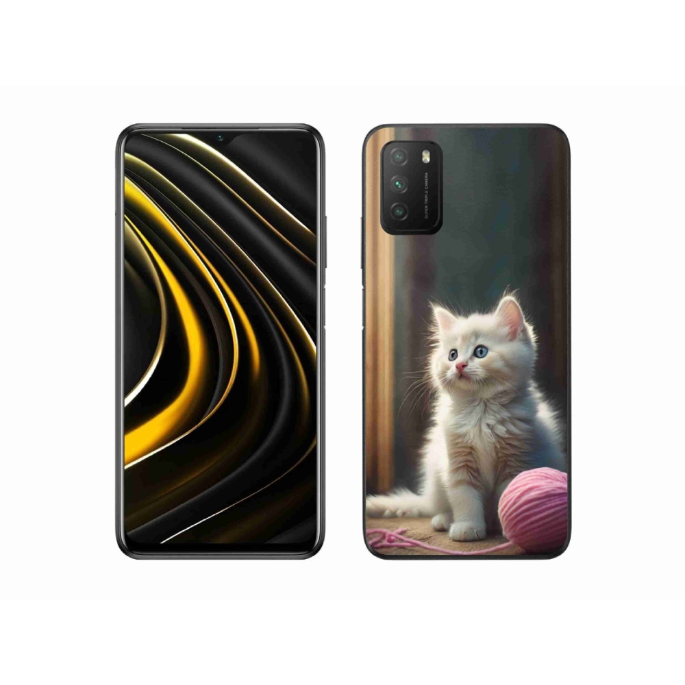 Gélový kryt mmCase na Xiaomi Poco M3 - biele mačiatko 2