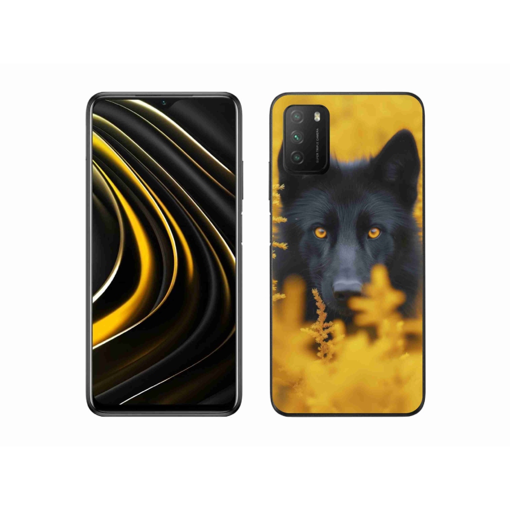 Gélový kryt mmCase na Xiaomi Poco M3 - čierny vlk 2