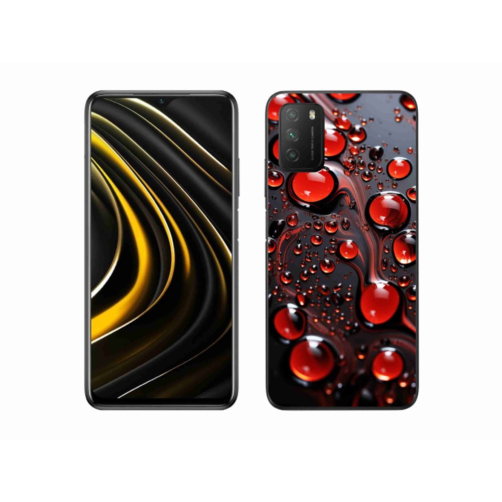 Gélový kryt mmCase na Xiaomi Poco M3 - červené kvapky 2